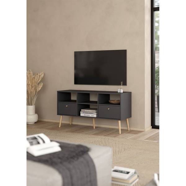TV-meubel Bodo grijs - deels massief hout - 118 x 61 x 40 cm