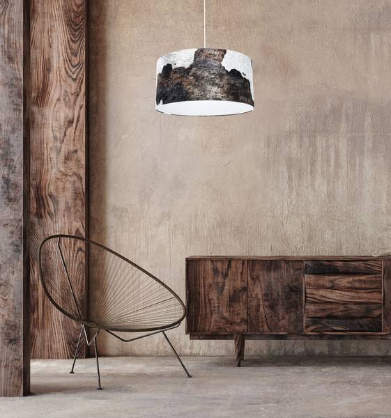 Hanglamp Safari bruin - wit - Diameter lampenkap: 40 cm