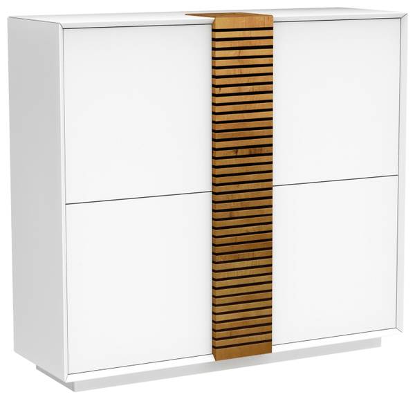 Highboard GIOVANNI Braun - Weiß - Holzwerkstoff - Holz teilmassiv - 120 x 123 x 40 cm