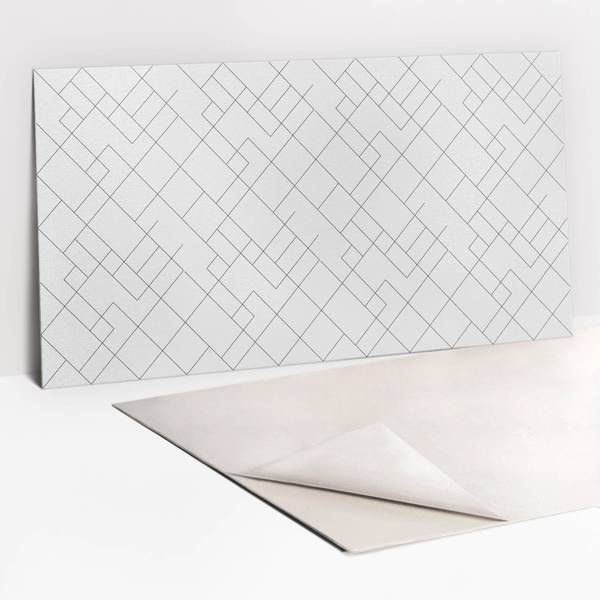 Zelfklevend Wandpaneel Quadro wit - polyester-PVC - 100 x 50 x 0 cm