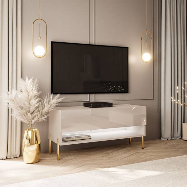 TV Schrank CALANTE Beige - Holzwerkstoff - 90 x 44 x 35 cm