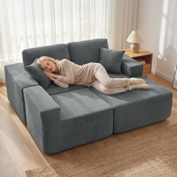 Ecksofa 83B-513V00CG Grau - Cord - 168 x 85 x 267 cm