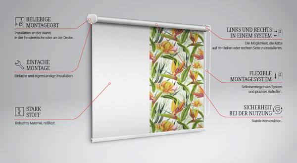 Verdunkelungsrollo TROPIC 60 x 140 cm