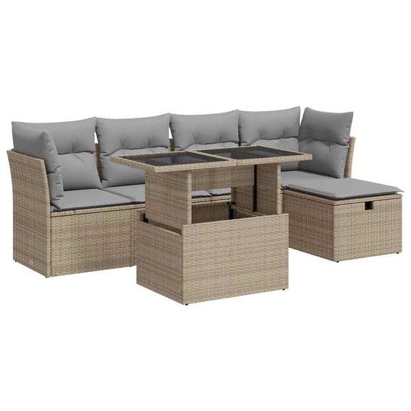 Salon de jardin 3036657-2 (lot de 6) Beige - Gris