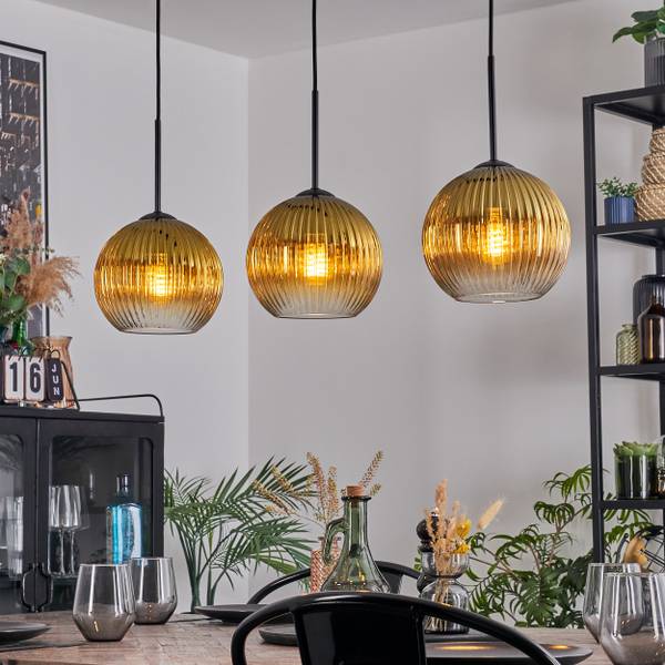 Pendelleuchte Cesaro Gold - Metall - 8 x 120 x 70 cm