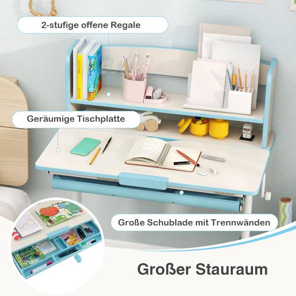 Schreibtisch TK32406 Blau - Holzwerkstoff - 51 x 104 x 81 cm