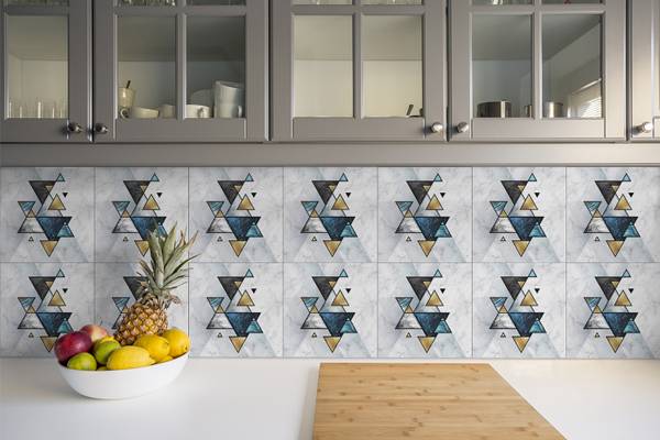 Zelfklevende Tegels TriM set van 9 polyester-PVC - 30 x 30 x 1 cm