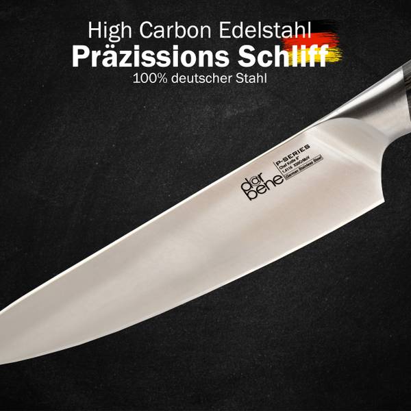 Chefmesser 20cm Holzgriff P-Series Silber - Edelstahl - 9 x 4 x 39 cm