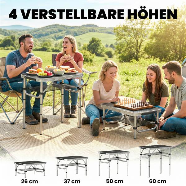 Campingtisch A20-653V00MX Schwarz - Metall - 40 x 60 x 60 cm