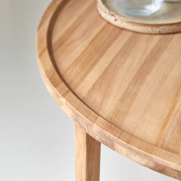Couchtisch Ana Beige - Teakholz - 90 x 45 x 90 cm