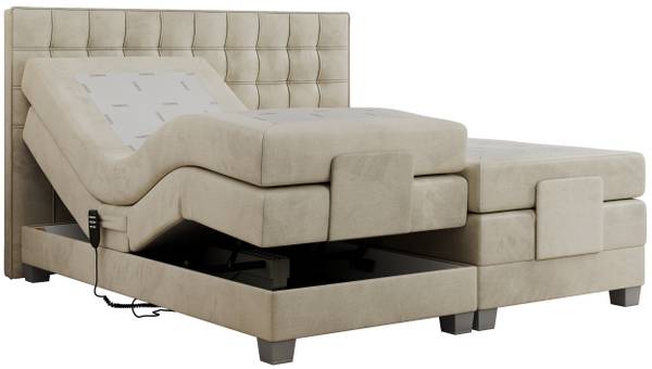 Boxspringbett ELEKTRO Beige - H4 - Liegefläche Breite: 140 cm