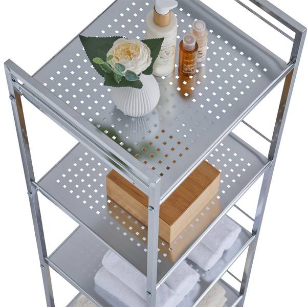 Etagère de salle de bain MATIS Argenté - Acier inoxydable - 38 x 114 x 30 cm