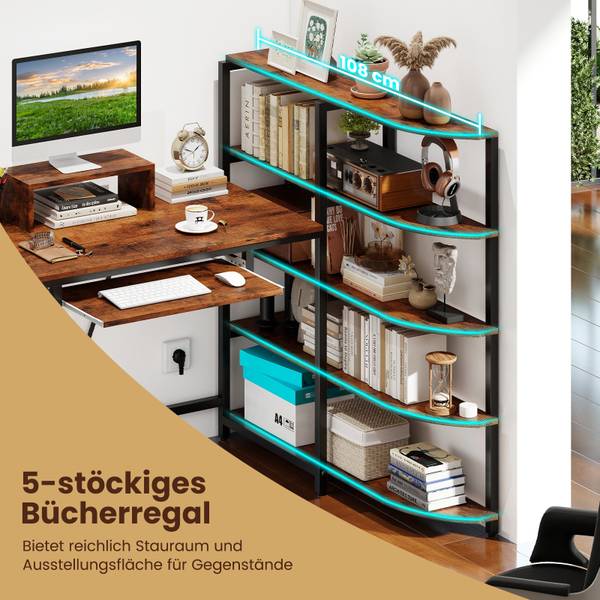 Computertisch ON32151PQ Braun