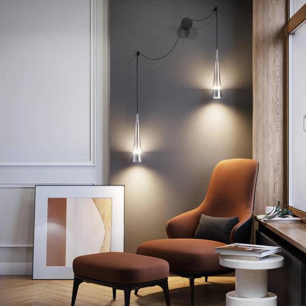 Wandleuchte Modern Jo Schwarz - Silber - Aluminium - 49 x 229 x 39 cm