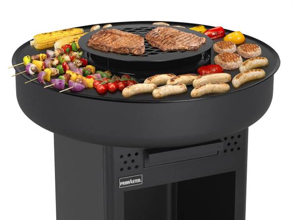Holzkohlegrill BROOKSDALE Schwarz - Metall - 83 x 101 x 83 cm