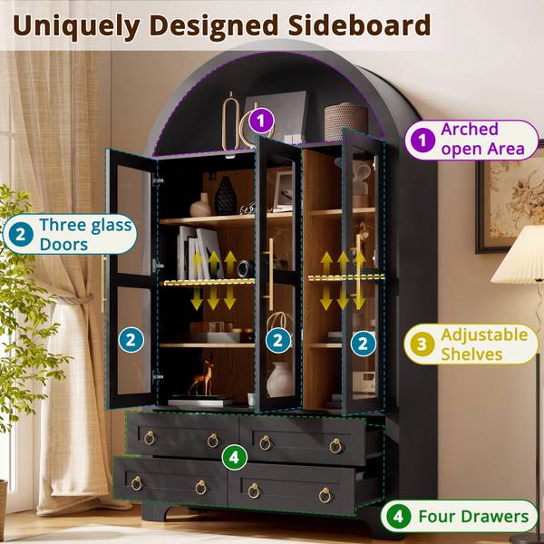 Hochschrank Astraios Ⅲ Schwarz