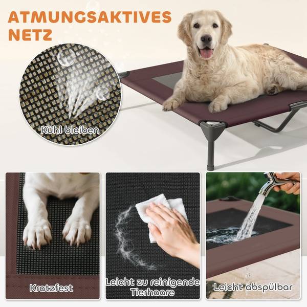 Hundebett CP132 Braun - Textil - 90 x 90 x 91 cm