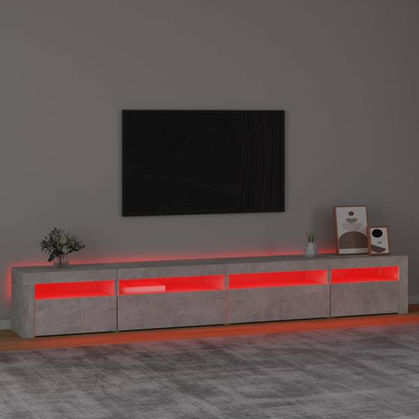 TV-Schrank mit LED-Leuchten D532 Steingrau