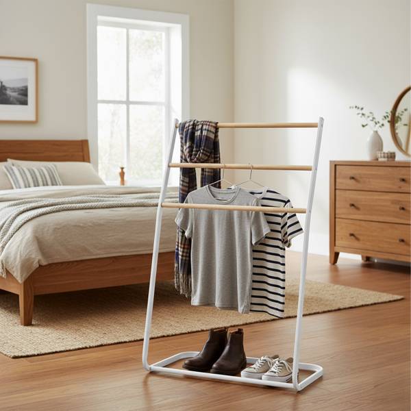 Porte-serviettes sur pied Blanc