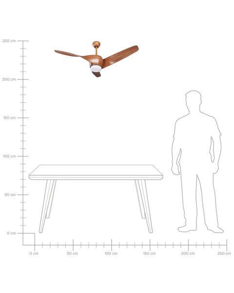 Deckenventilator PARIA 2-tlg Braun - Metall - 118 x 50 x 188 cm