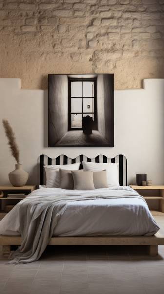 Kopfteil WAVY Schwarz - Holzwerkstoff - 3 x 74 x 160 cm
