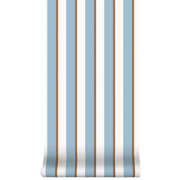 Vliestapete Streifen Blau - Fleece - 53 x 1000 x 2 cm