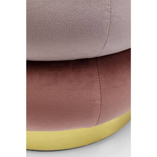 Hocker Sandwich Pink - Polyester - Samt - 45 x 40 x 45 cm