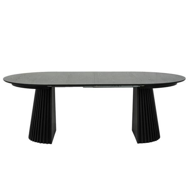 Esstisch Svendborg Schwarz - Holzwerkstoff - Metall - Holz teilmassiv - 120 x 75 x 120 cm
