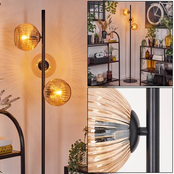 Stehlampe Cesaro Orange - Aluminium - Klarglas - 31 x 160 x 95 cm