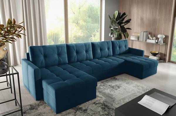 Ecksofa U OLIVIA DL+2P Blau