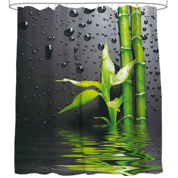 Duschvorhang Virella 180 x 200 cm Grün - Polyester - 180 x 200 x 200 cm