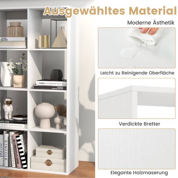 8-Würfel Bücherregal 61327508 Weiß - Holzwerkstoff - 70 x 137 x 33 cm