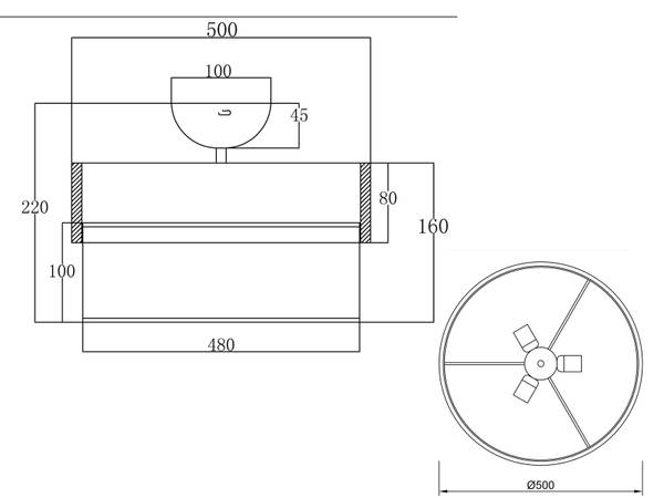 Deckenleuchte Holz Stoffschirm Weiß 50cm Holz - Weiß