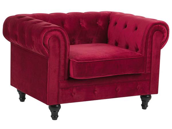 Sessel CHESTERFIELD Burgunderrot - Rot - 110 x 70 x 75 cm
