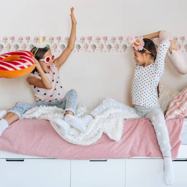 Tapetenbordüre für Kinder Luftballons Beige - Grün - Fleece - 10 x 300 x 300 cm