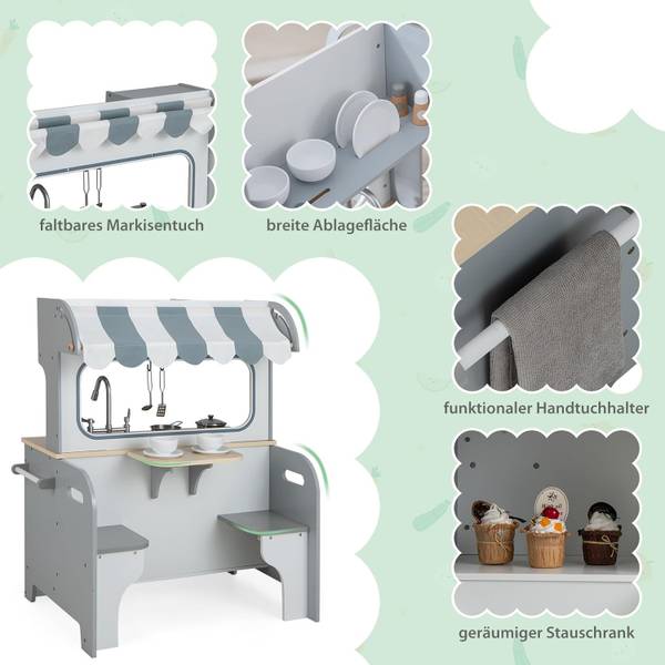 Kinderküche TP10092 Grau - Holzwerkstoff - 53 x 92 x 71 cm