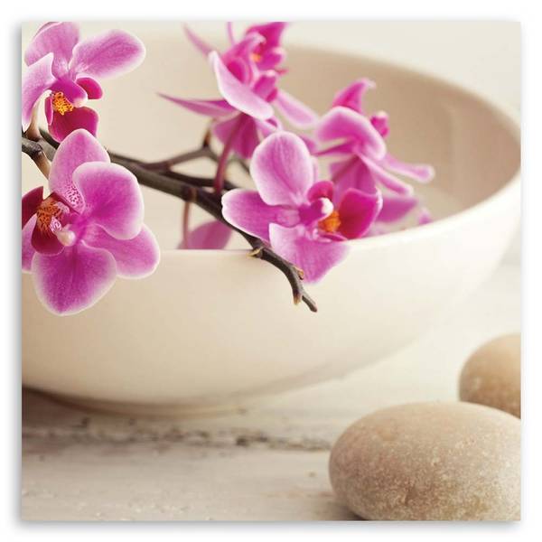 Leinwandbilder Orchidee Rosa Blumen Zen 50 x 50 cm