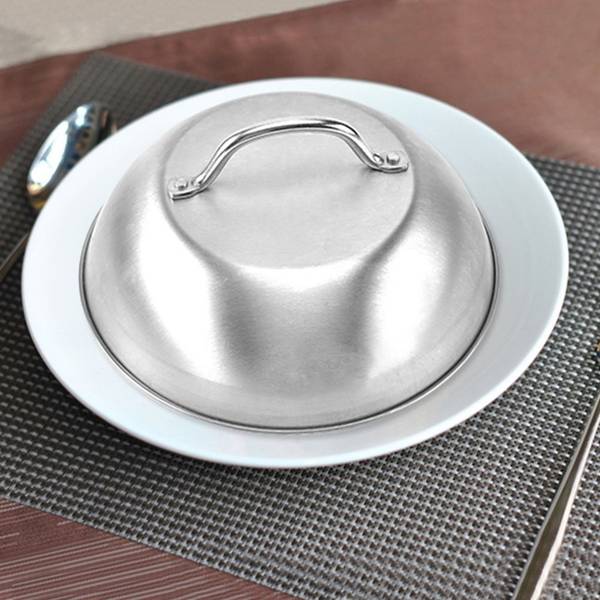 2x Schmelzglocke Aus Edelstahl - 22,5 Cm - Für Burger, Grillen, Käseschmelzen & Dämpfen