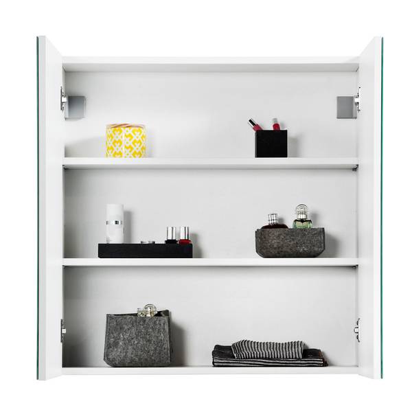 Bad-Spiegelschrank Badezimmerschrank Weiß - Holzwerkstoff - 70 x 71 x 23 cm