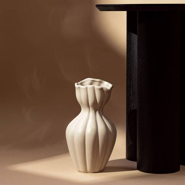 Vase FILLY Beige - Keramik - 14 x 26 x 14 cm