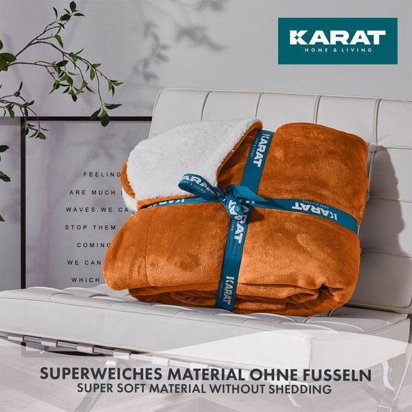 Kuscheldecke Glory Braun - Weiß