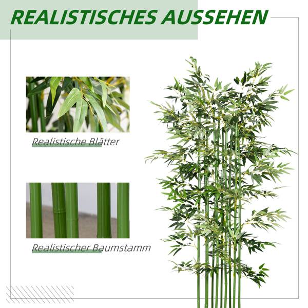 Künstlicher Bambus BB4822 Grün - Kunststoff - 35 x 180 x 35 cm