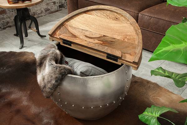Couchtisch DRUMP STORAGE Braun - Mango - 68 x 44 x 68 cm