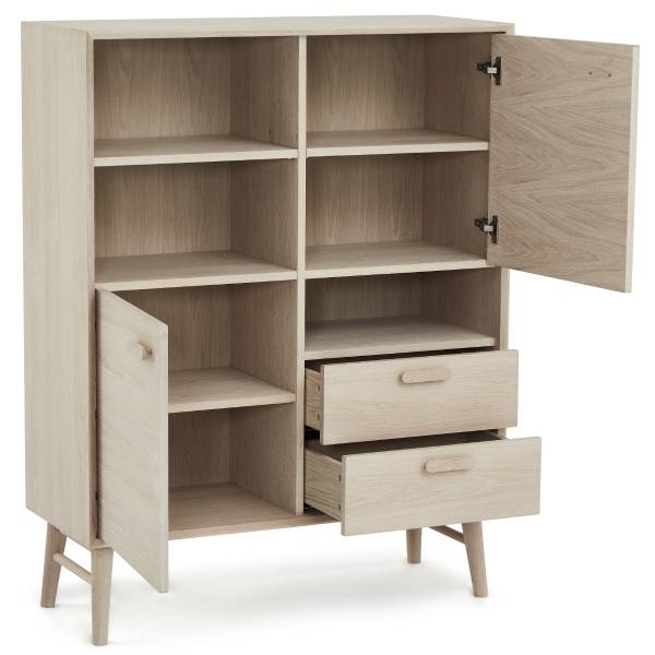 Highboard Porto Braun - Eiche - 100 x 130 x 40 cm