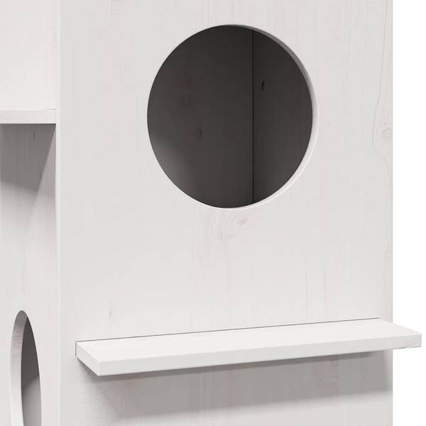 Katzenhaus 859302 Weiß - Massivholz - 43 x 60 x 43 cm