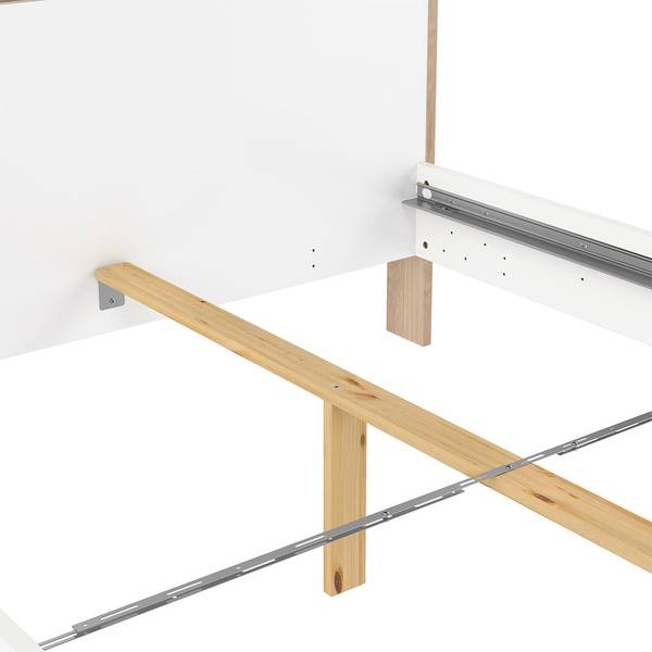 Bett Next Weiß - Holz teilmassiv - 151 x 93 x 225 cm