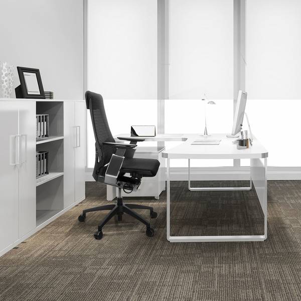 Bürostuhl GENIDIA SMART BLACK CM Silber - Polyester - 70 x 112 x 55 cm