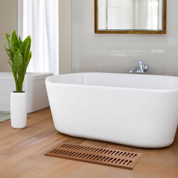 Teak-Badematte M86 Braun - Holz teilmassiv - 40 x 3 x 100 cm