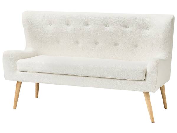 2-Sitzer Sofa SKIBBY Braun - Weiß - Naturfaser - 160 x 95 x 60 cm