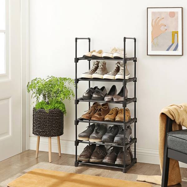 Schuhregal Jos Schwarz - Metall - 30 x 106 x 45 cm
